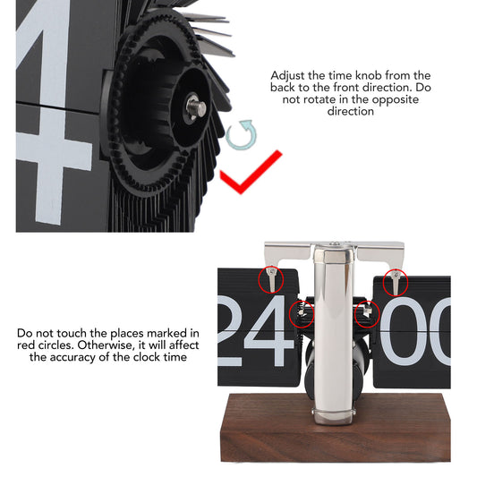 Vintage Automatic Flip Mechanical Clock Battery Powered Flip Desktop