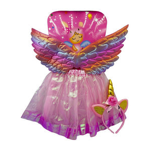 Girls Pink Unicorn Fairy Costume